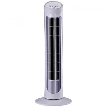 HOMCOM Ventilator Turn Oscilant cu 3 viteze, Ventilator Piedestal din Plastic ABS, 27x27x75 cm, Negru