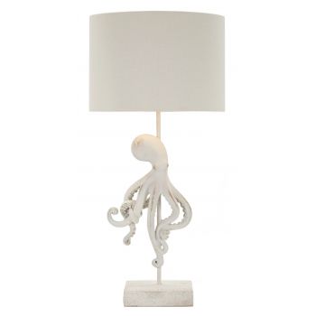Lampa de masa Octopus, Mauro Ferretti, 1x E27, 40W, 30.5x64.5 cm, polirasina/fier/textil, alb la reducere