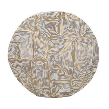 Vaza Eclips, Mauro Ferretti, 36x11x34.5 cm, polirasina, auriu/alb