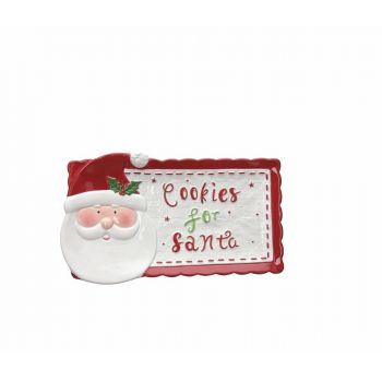 Platou pentru biscuiti, Tognana, Holly Jolly Christmas, 29 x 17 x 3 cm, dolomit, multicolor ieftina