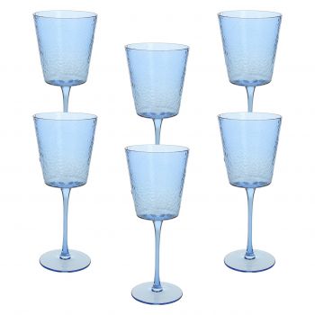 Set 6 pahare Alice, Andrea Fontebasso, 370 ml, sticla, albastru
