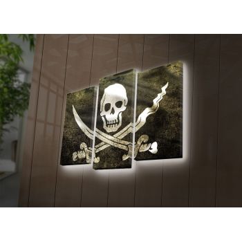 Tablou Canvas cu Led Pirate, Multicolor, 66 x 45 cm