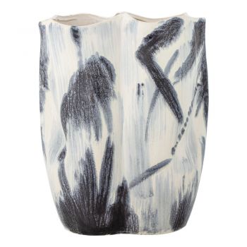 Vază neagră-albă din gresie (înălțime 37 cm) Elira – Bloomingville
