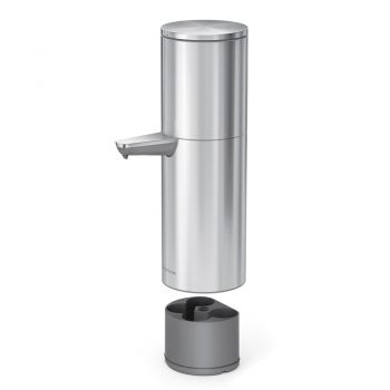 Dozator de săpun lichid argintiu mat de montat pe perete/automat din oțel 946 ml – simplehuman