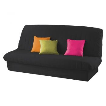 Husă pentru mobilier de șezut neagră elastică pentru canapea pentru mobilă cu 3 locuri Essentiel – douceur d'intérieur