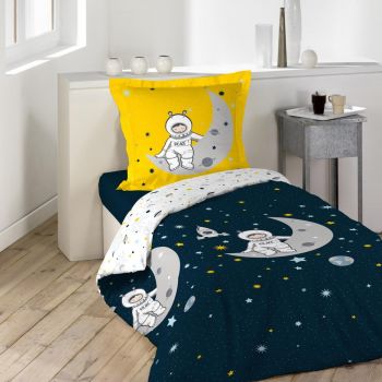 Lenjerie de pat pentru copii din bumbac pentru pat de o persoană 140x200 cm Petit Astronaute – douceur d'intérieur