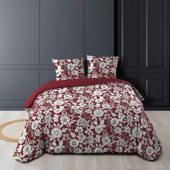 Lenjerie de pat roșie/albă din bumbac pentru pat dublu/extinsă 240x220 cm Milady – douceur d'intérieur