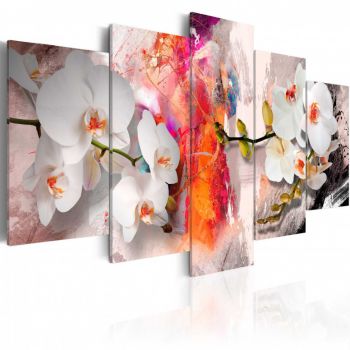 Tablou - Colorful background and orchids 100x50 cm ieftin