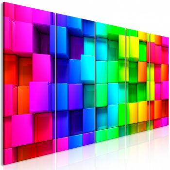 Tablou - Colourful Cubes (5 Parts) Narrow 225x90 cm