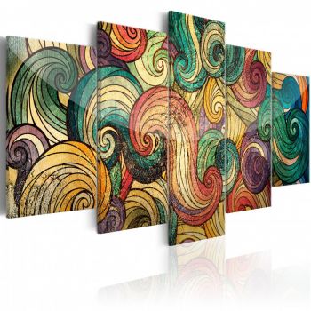 Tablou - Colourful Waves 100x50 cm