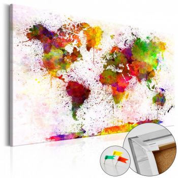Tablou din plută - Artistic World [Cork Map] 90x60 cm