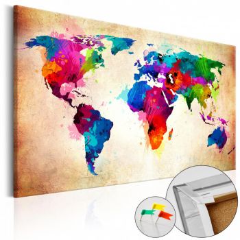 Tablou din plută - Colourful Ranger [Cork Map] 120x80 cm ieftin