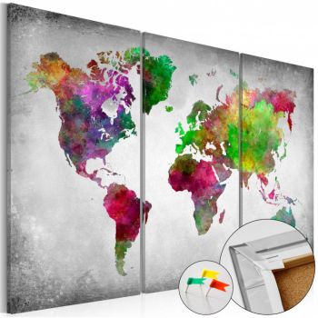 Tablou din plută - Diversity of World [Cork Map] 120x80 cm