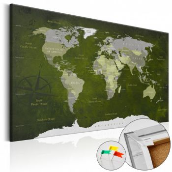 Tablou din plută - Malachite World [Cork Map] 120x80 cm