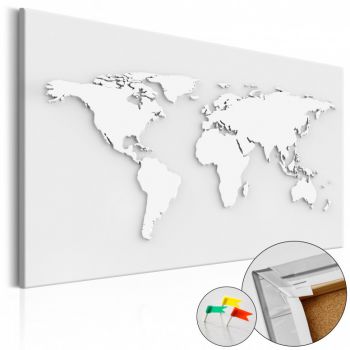 Tablou din plută - Monochromatic World [Cork Map] 120x80 cm ieftin