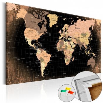 Tablou din plută - Planet Earth [Cork Map] 60x40 cm