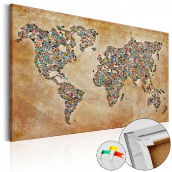 Tablou din plută - Postcards from the World [Cork Map] 60x40 cm