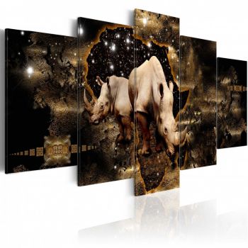 Tablou - Golden Rhino 100x50 cm ieftin