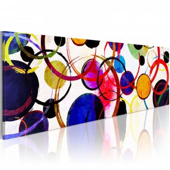 Tablou - Rainbow Circles 150x50 cm