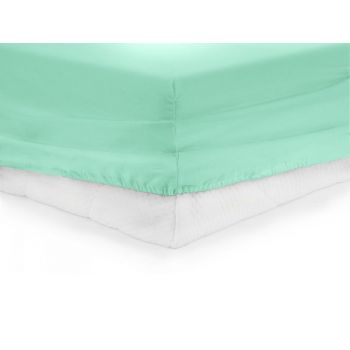 Cearsaf de pat cu elastic, Heinner, Turcoaz, 180x200cm (Bumbac 100%)