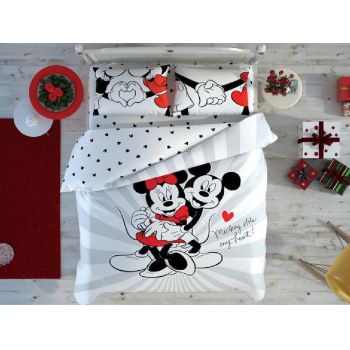 Lenjerie Copii Mickey + Minnie Love Day (Bumbac 100%)