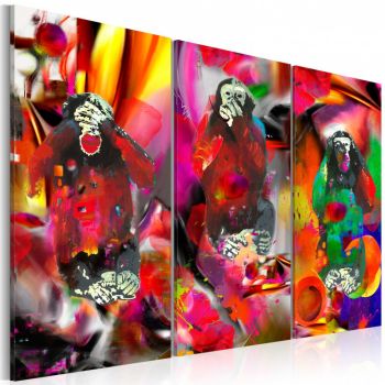 Tablou - Crazy Monkeys - triptych 90x60 cm
