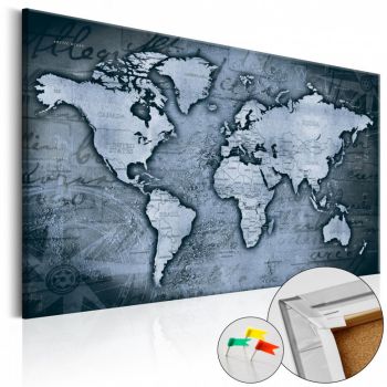 Tablou din plută - Sapphire World [Cork Map] 120x80 cm ieftin