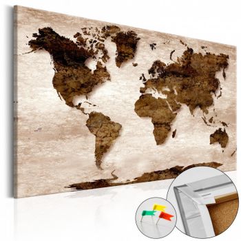 Tablou din plută - The Brown Earth [Cork Map] 120x80 cm ieftin
