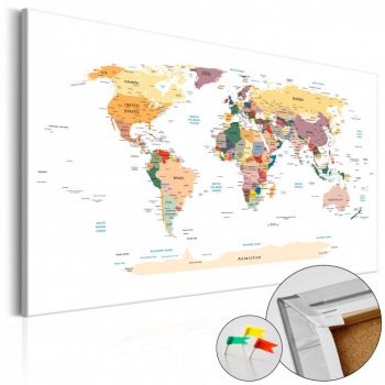 Tablou din plută - World Map [Cork Map] 120x80 cm