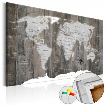 Tablou din plută - World of Wood [Cork Map] 120x80 cm