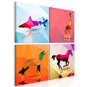 Tablou - Geometric Animals (4 Parts) 40x40 cm