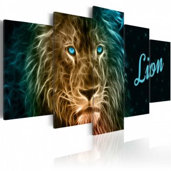 Tablou - Gold lion 200x100 cm