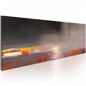 Tablou pictat manual - Foggy sea 100x40 cm ieftin