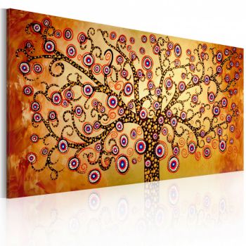 Tablou pictat manual - Peacock tree 120x60 cm
