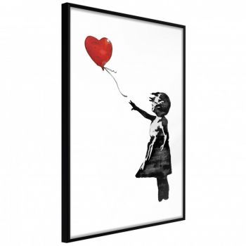 Poster - Banksy: Girl with Balloon II, cu Ramă neagră, 20x30 cm
