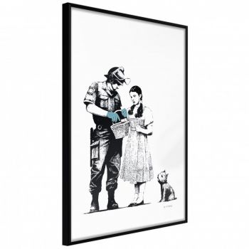 Poster - Banksy: Stop and Search , cu Ramă neagră, 20x30 cm