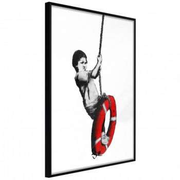 Poster - Banksy: Swinger, cu Ramă neagră, 30x45 cm