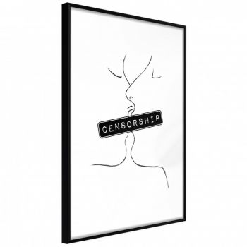Poster - Forbidden Kiss, cu Ramă neagră, 20x30 cm