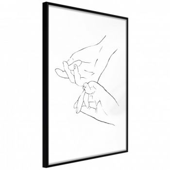 Poster - Joined Hands (White), cu Ramă neagră, 30x45 cm