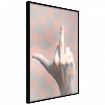 Poster - Middle Finger, cu Ramă neagră, 30x45 cm