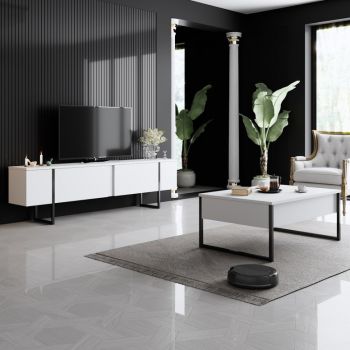 Set de mobilier pentru living Luxe, Alb Negru ieftin