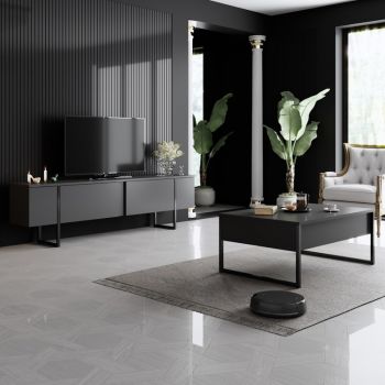 Set de mobilier pentru living Luxe, Antracit- Negru ieftin