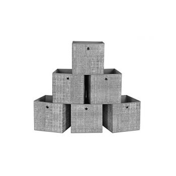Set 6 cuburi de depozitare, Songmics, 30 x 30 x 30 cm, RFB02LG-3, Gri ieftin