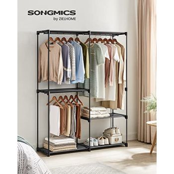 Dulap pentru haine, Songmics, Negru, 138x43x182 cm
