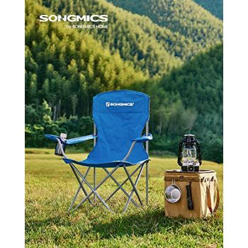 Set 2 scaune de camping, Songmics, Albastru, 76x51.5x95.5 cm la reducere