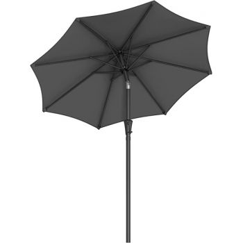 Umbrela de soare, Songmics, 30 grade, 210 cm, UPF 50+, Gri la reducere