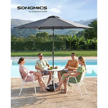 Umbrela pentru terasa, Songmics, Gri, 300x240 cm la reducere