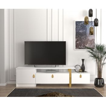Comodă televizor Golden Charm, 180 x 33.2 x 46.2 cm, Alb, UnicUtil ieftina