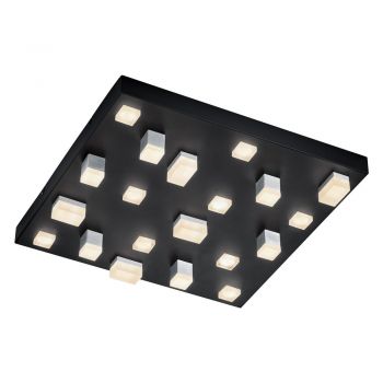 Plafonieră neagră LED cu abajur din metal 45x45 cm Civeto – CINQUE