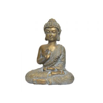 Statueta decorativa pentru exterior, Buddha - one hand up, Decoris, 14.5 x 23.5 x 30.5 cm, polimagneziu